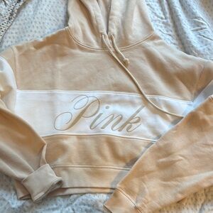 PINK Victoria's Secret Cream Crop Sweatshirt NWT